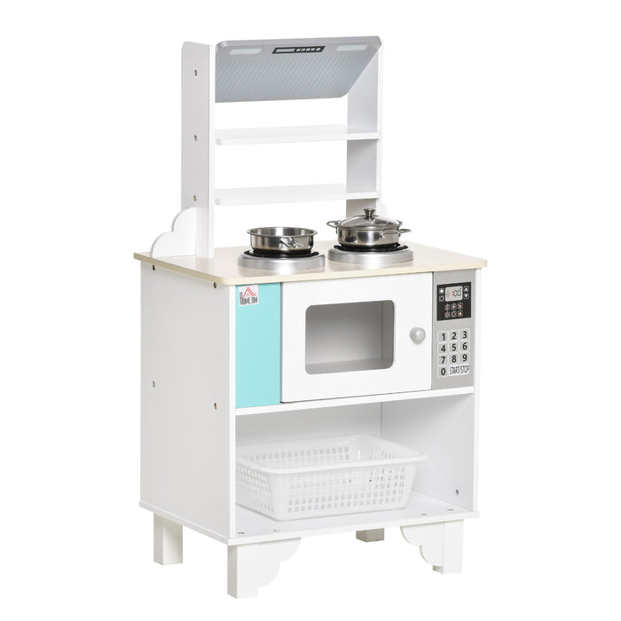 Educational Kids Cooking Playset - Wooden Toy Kitchen with Role-Playing Accessories and Storage - Creative Fun for Young Chefs and Imaginative Play