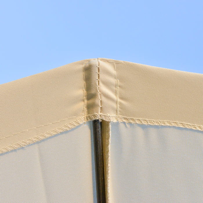 Ф255cm Durable Patio Parasol - Outdoor Market Umbrella with Push Button Tilt and Crank, Sturdy Ribs - Ideal for Garden, Lawn, Backyard, and Pool Use in White