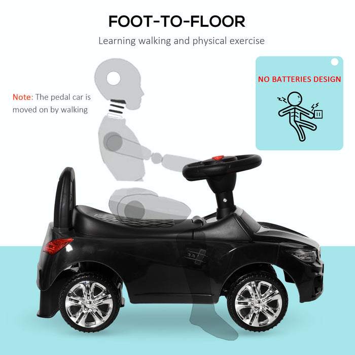 Baby Toddler Ride-On Walker - Foot-Powered Sliding Car for Kids, Black Finish - Encourages Motor Skills and Independence for Youngsters