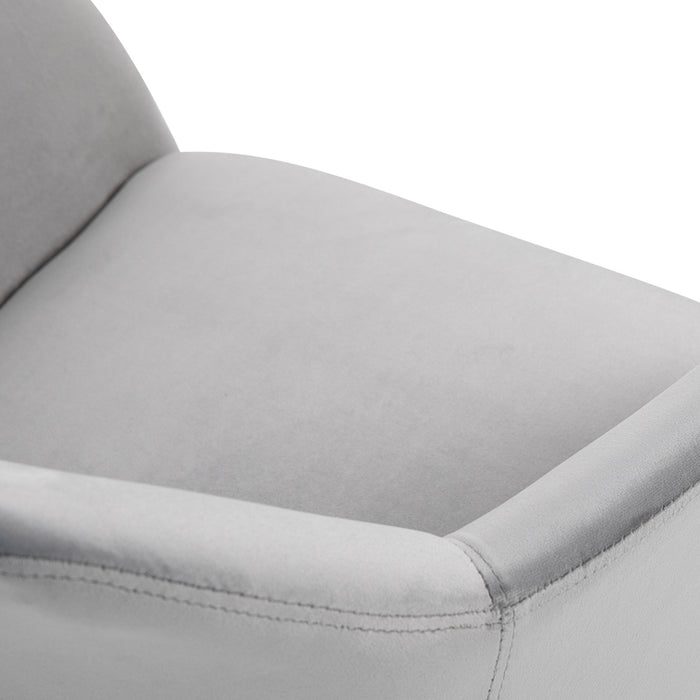 Modern Upholstered Velvet Dining Chairs - Set of 2 with Backrest and Armrests, Comfortable Leisure Seating - Ideal for Home Office, Lounge, or Reception Area, Grey
