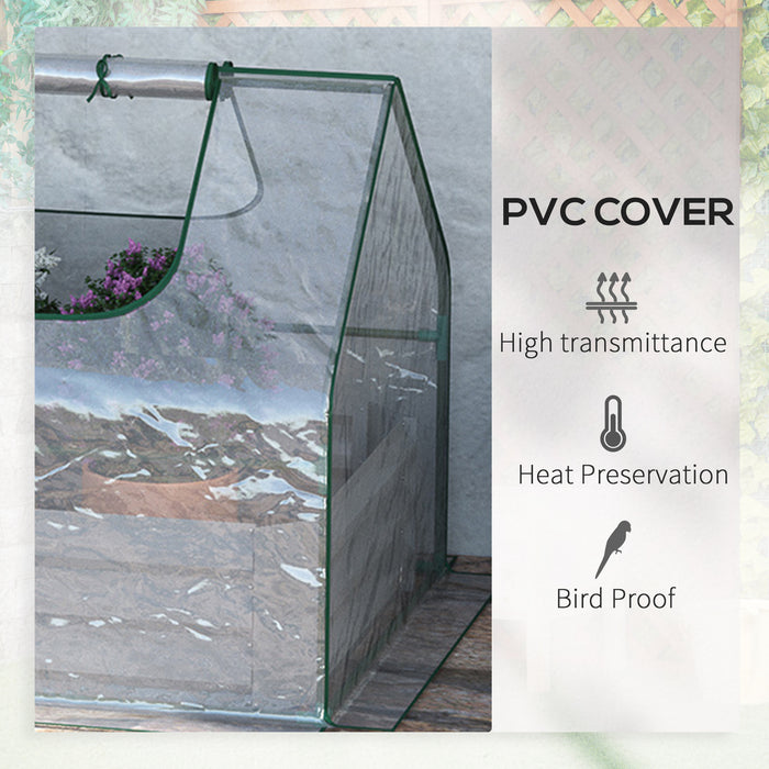 Steel Raised Garden Bed with Greenhouse Cover - Durable Planter Box with Roll-Up Window, Dual Use Design - Perfect for Flowers, Vegetables, and Fruits