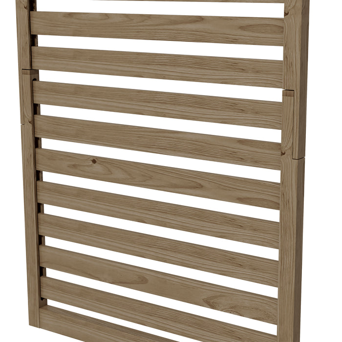 Fir Wood Hanging Planter Shelves - Wall Mounted Set of 2 with Slatted Trellis - Ideal for Patio, Balcony & Porch Greenery Display