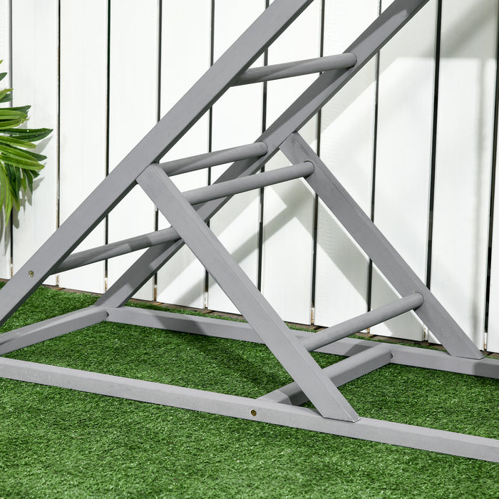 Wooden Chicken Coop Playset - Swing, Ladder & Platform Features in Grey - Ideal for Imaginative Playtime
