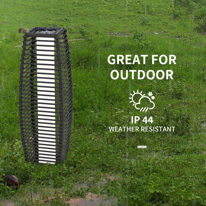 Solar Floor Lamp - Outdoor Garden Pathway Lantern with Auto On/Off LED Lights - Decorative Illumination for Porch and Yard, Grey