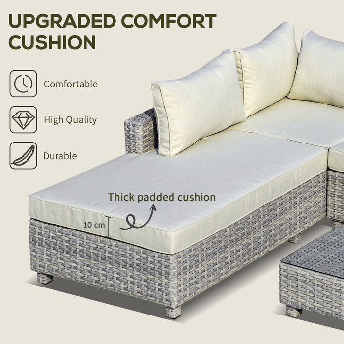 Deluxe 3-Piece PE Rattan Sofa Set - Outdoor Wicker Sectional with Aluminium Frame & 4-Level Backrest - Perfect Patio Conversation & Lounge Furniture