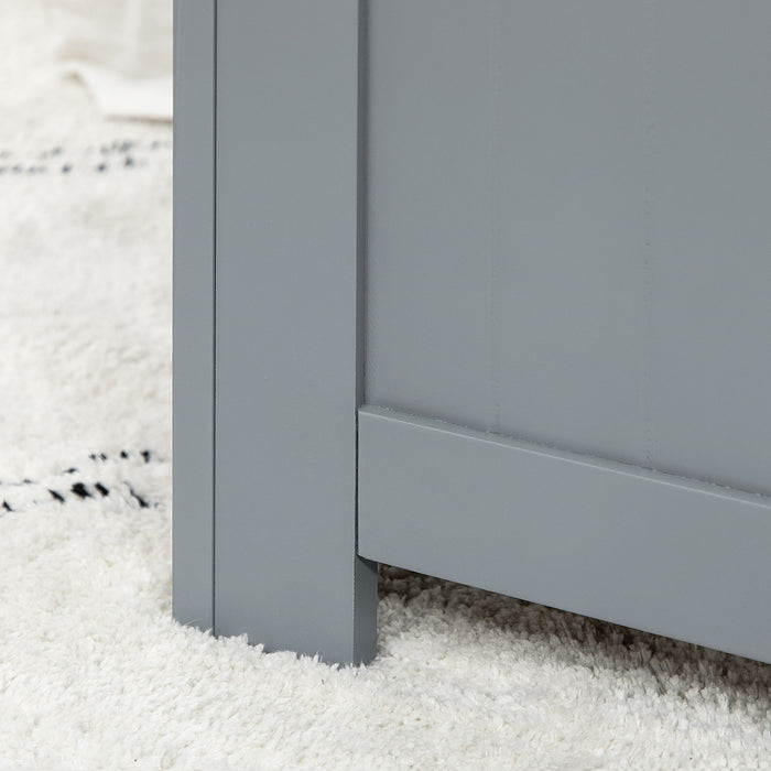 Toy Chest with Safety Hinges - Spacious Grey Storage Box Organizer with Lid for Kids - Secure, Clutter-Free Playroom Solution