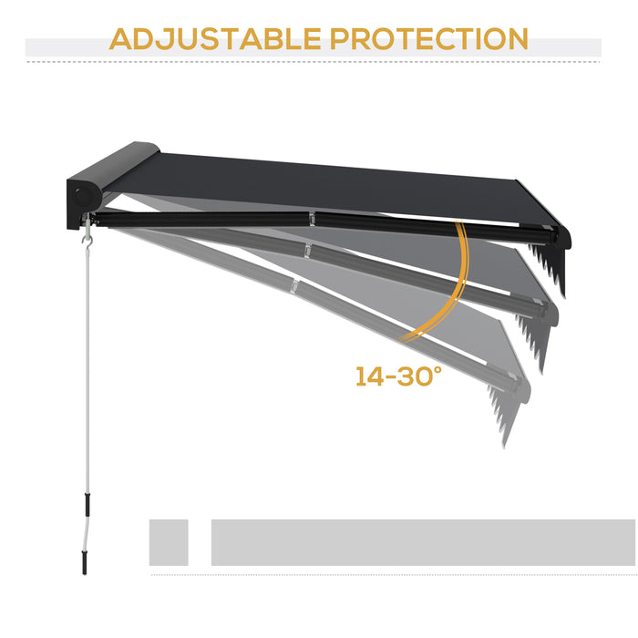 Electric Awning with LED Lighting - 3x2.5m Aluminium Frame, Retractable Sunshade for Patios and Windows - Outdoor Comfort for Home and Commercial Spaces