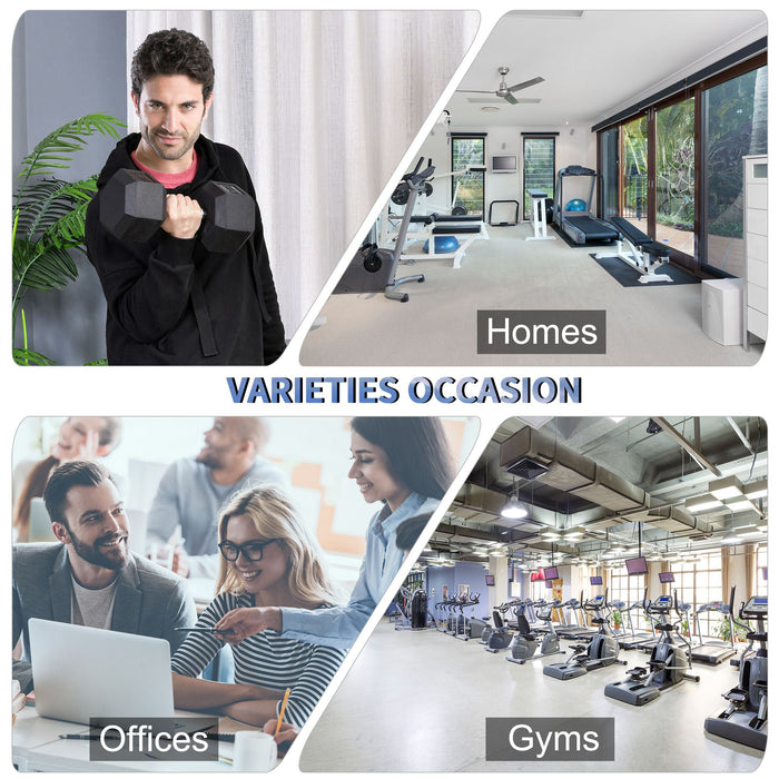 17.5kg Rubber Hex Dumbbell Pair - Portable Hand Weights for Strength Training - Home Gym Workout Fitness Accessory