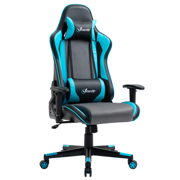 Ergonomic Racing Gaming Chair - High Back Adjustable Swivel Office Desk Chair with Headrest, Sky Blue - Ideal for Gamers & Comfortable Work Sessions