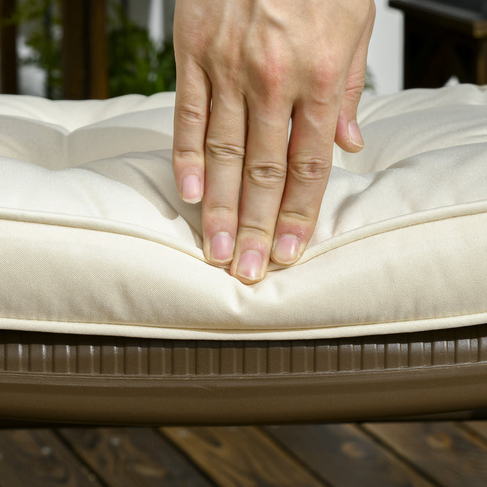 Outdoor Chair Comfort Pad - 40x40cm Garden Seat Cushion with Secure Ties, Cream White - Ideal for Patio Furniture & Dining Chairs