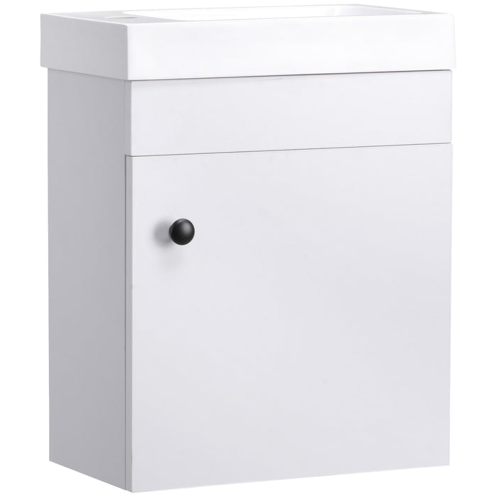Wall-Mounted Vanity Cabinet with Integrated Basin - Sleek Bathroom Storage Solution with Sink and Tap Hole - Space-Saving Design for Modern Homes