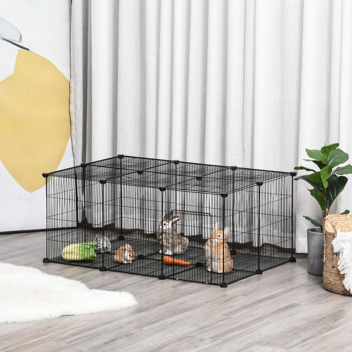 DIY Pet Playpen Metal Cage - 22-Piece Small Animal Enclosure with Door - Ideal for Bunnies, Chinchillas, Hedgehogs & Guinea Pigs
