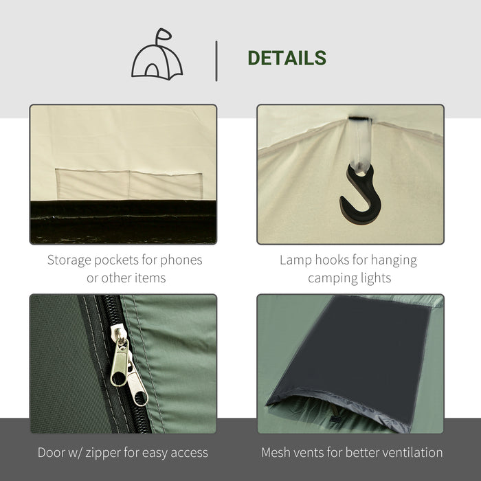 5-Person Family Camping Tent with Gazebo - Waterproof Garden Shelter with Rainfly, Multichamber Design - Spacious Outdoor Accommodation for Groups, Includes Carry Bag