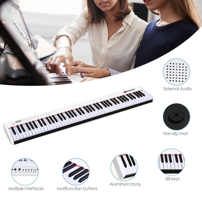 Portable Electric Piano - Full-Size Weighted Keyboard in Sleek Black - For Beginner to Intermediate Musicians Seeking Authentic Feel