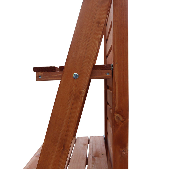 Solid Wood 3-Tier Planter Stand - Ladder Shelf Design for Herbs, Flowers, and Plants - Space-Saving Outdoor Storage Organizer