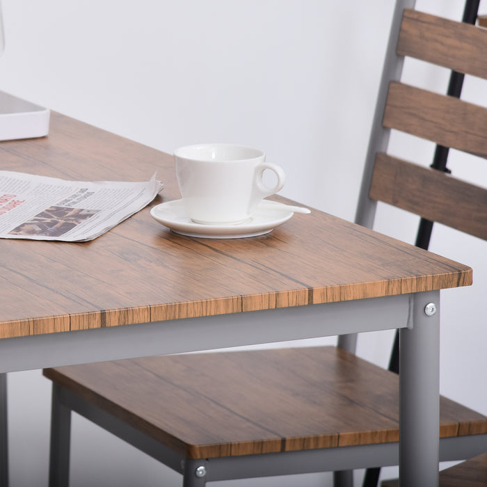 5-Piece Dining Table Set - Modern Compact Table and 4 Chairs for Small Spaces - Ideal for Dining Room and Kitchen Use, Brown
