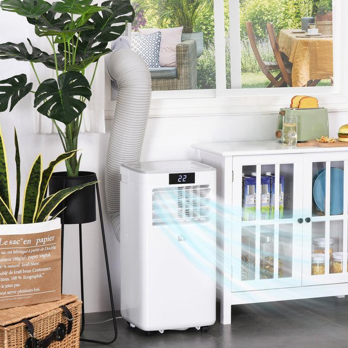 8000 BTU 4-in-1 Portable Air Conditioner - Cooling, Dehumidifying, Ventilating with Fan - Remote Control, LED Display, 24-Hr Timer, Auto Shut-Off Feature