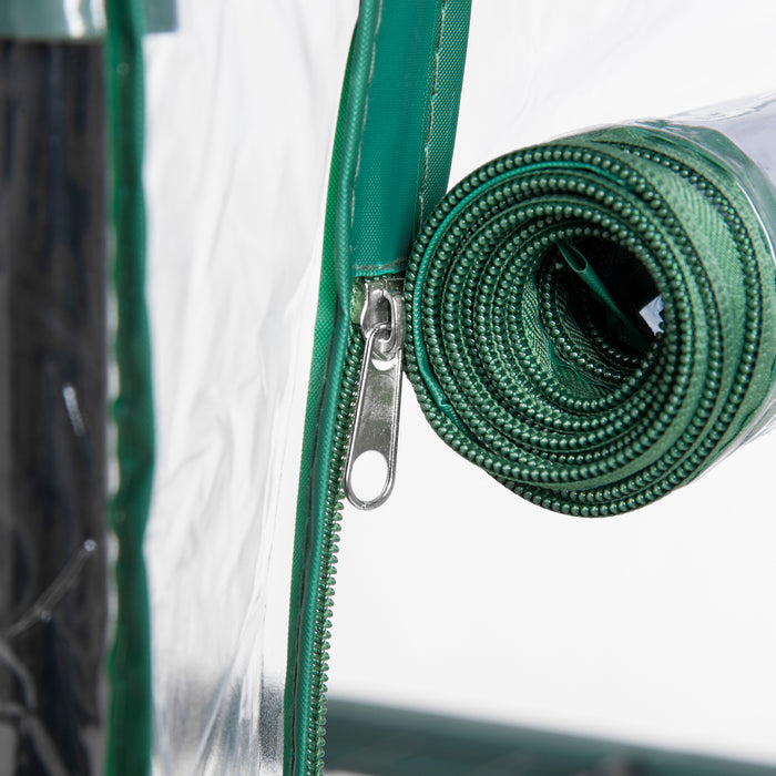 5-Tier Outdoor Greenhouse with PVC Cover - Portable Metal Frame Flower Stand, Transparent, 69 x 49 x 193 cm - Ideal for Garden, Patio, and Urban Gardening Enthusiasts