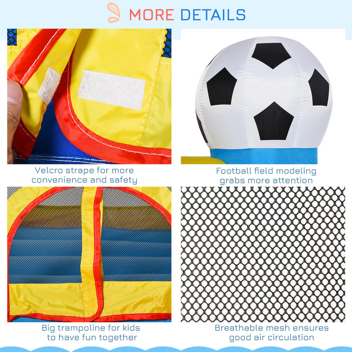 Kids Inflatable Bounce House - Football Field-Themed Trampoline with Included Blower, 2.25 x 2.2 x 1.95m - Ideal Play Area for Children Ages 3-12