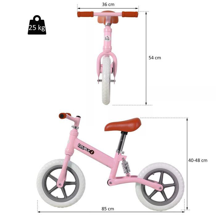 Toddler Balance Bike - No-Pedal Walking Trainer in Pink - Perfect for Helping Young Kids Develop Coordination Skills