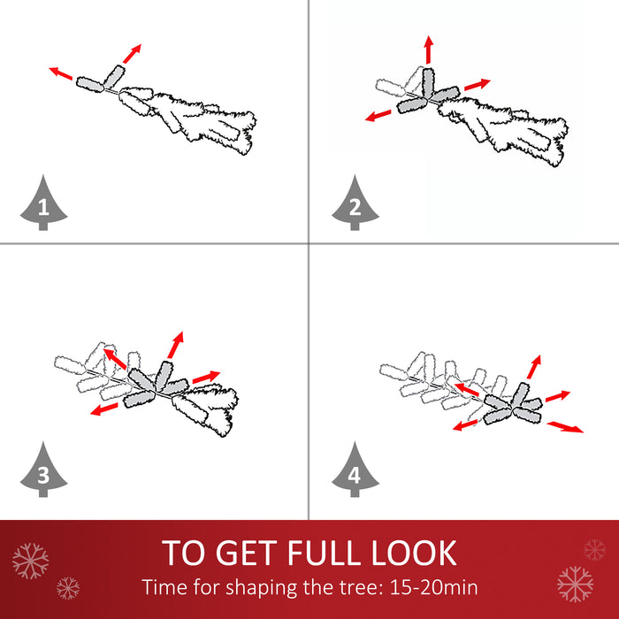 Prelit 6ft Snow-Flocked Artificial Christmas Tree - Warm White LED Lights, Holiday Decor - Perfect for Festive Home Xmas Ambiance