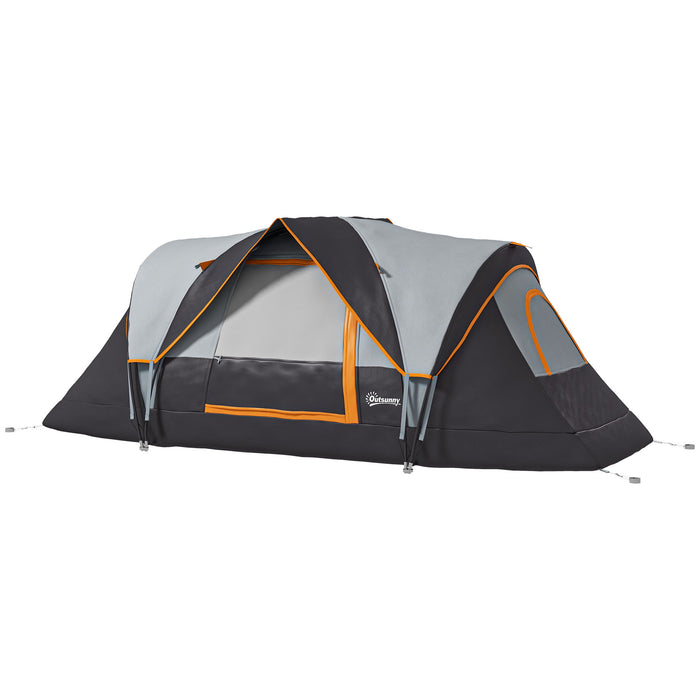 Dome Camping Tent for 5-6 People - UV Protected & 3000mm Water Resistant Outdoor Shelter for Hiking - Multicolor Family Tunnel Tent