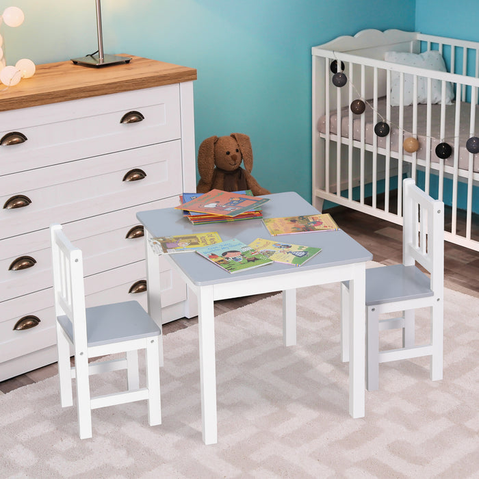 3-Piece Kids Table and Chair Set - Toddler Multi-use Desk for Arts, Crafts, Study, Snack Time - Easy Assembly, Perfect for Indoor Activities