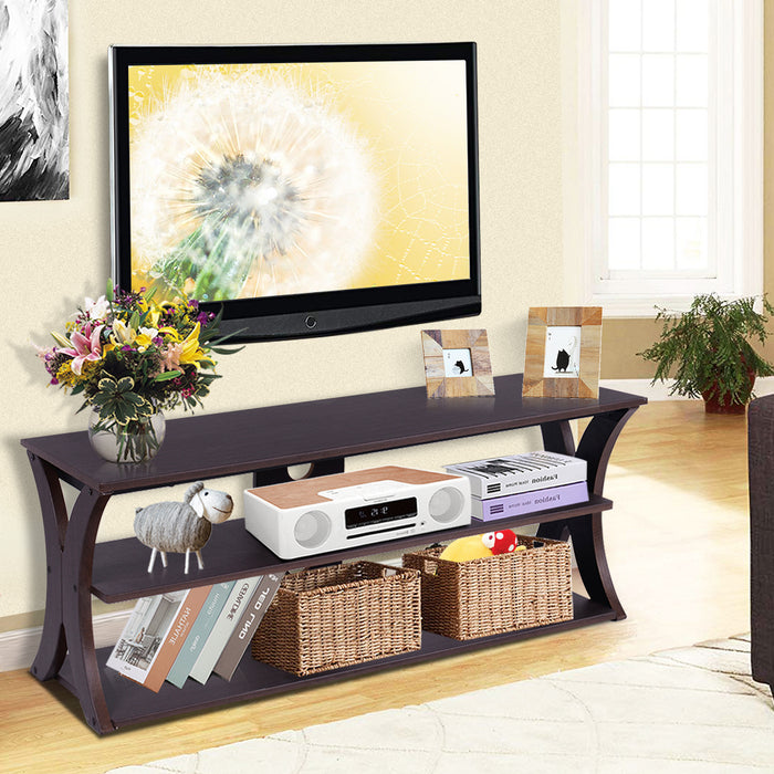 Open Storage Media Console Table - Living Room and Bedroom Furniture - Ideal for Organizing and Displaying Pertinent Media Items