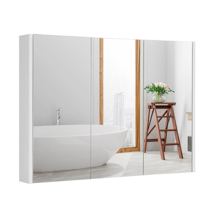 Wall-Mounted Medicine Cabinet - Frameless Bathroom Storage with Mirror, White - Ideal for Organized Bathroom Spaces