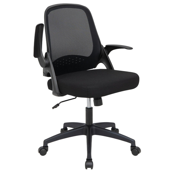 Swivel Rolling Mesh Office Chair - Adjustable Height, Ergonomic Mid-Back, Black - Ideal for Office Workers Seeking Comfort and Mobility