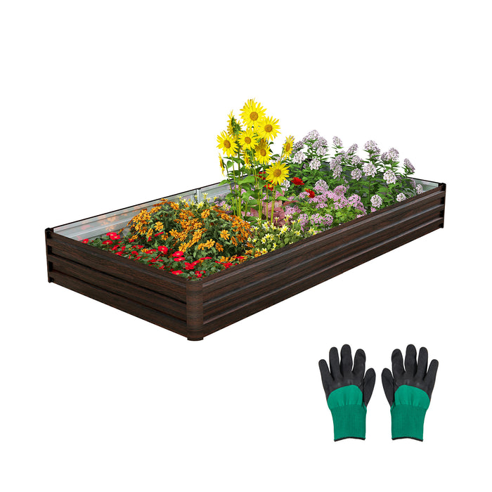 Metal Raised Garden Bed, 240x120x30 cm - Durable Open-Ended Base Structure for Outdoor Planting - Ideal for Urban Gardening Enthusiasts