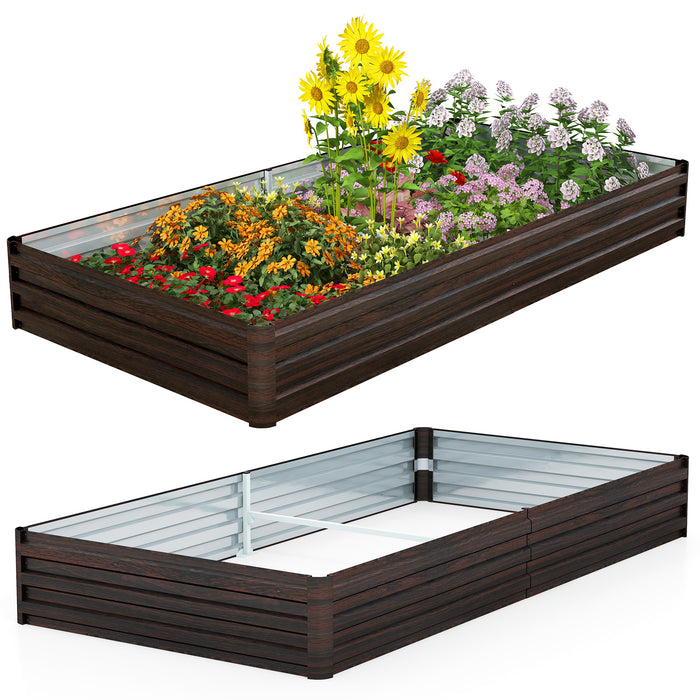 Metal Raised Garden Bed, 240x120x30 cm - Durable Open-Ended Base Structure for Outdoor Planting - Ideal for Urban Gardening Enthusiasts