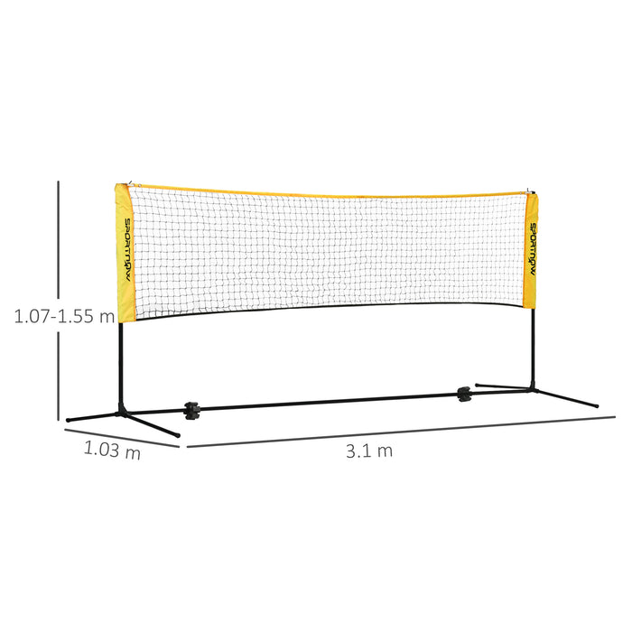 Height Adjustable 3M Badminton Net - Portable Outdoor Sports Net for Tennis, Pickleball, Volleyball - Includes Carry Bag for Easy Transport