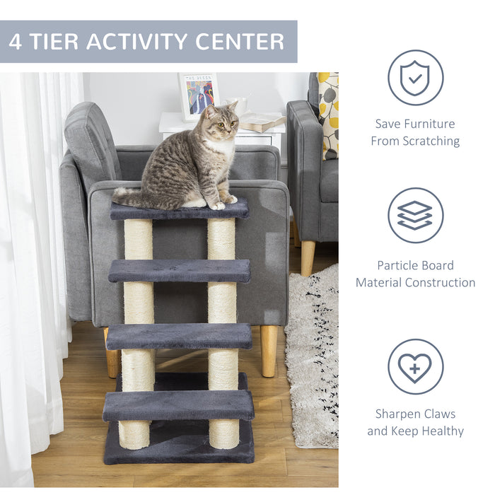 4-Step Pet Stairs for Dogs & Cats - Durable Climb Ladder in Navy Blue - Ideal for Small, Older, or Less Mobile Animals