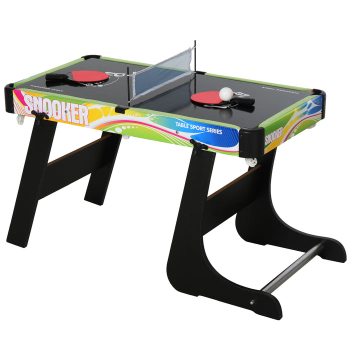 4-in-1 Multipurpose Indoor Games Table - Air Hockey, Table Tennis, Pool, and Foosball Features - Perfect Entertainment Source for Families and Game Rooms