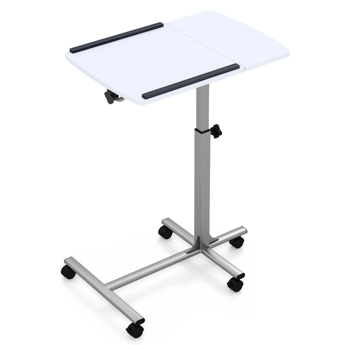 Mobile Laptop Stand C-shaped - Lockable Casters with Tilting Top Feature - For People In Need of Mobility While Working