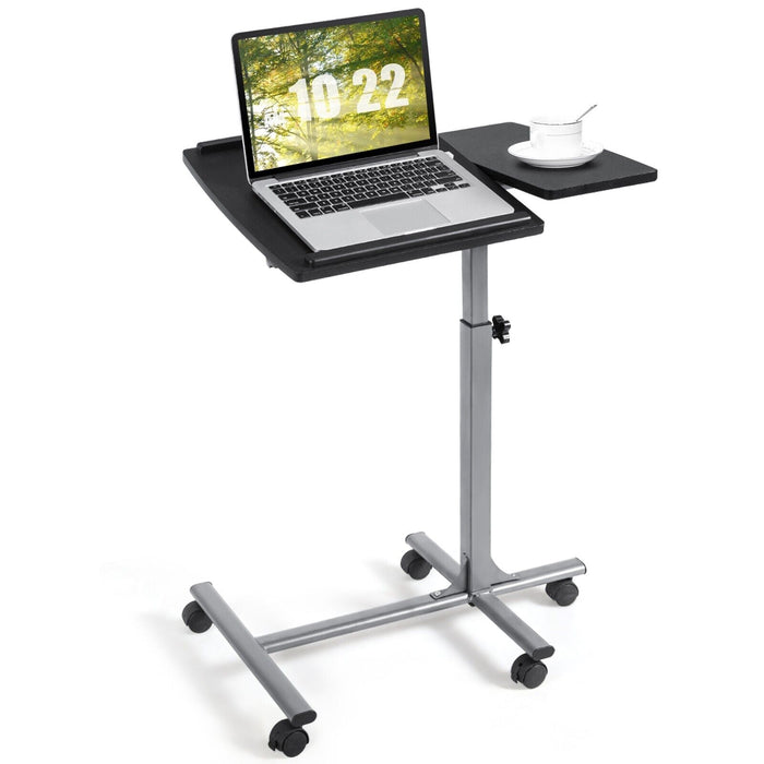 Rolling Laptop Stand - Adjustable Table with Lockable Wheels - Ideal for Workstation Flexibility