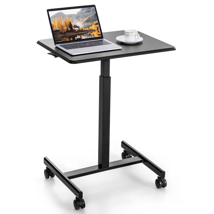 Adjustable Height Desk - Mobile On-Rolling Stand-Up Workstation - Perfect Solution for Individuals Seeking a Flexible Working Environment