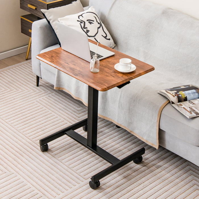 Adjustable Height Desk - Mobile On-Rolling Stand-Up Workstation - Perfect Solution for Individuals Seeking a Flexible Working Environment