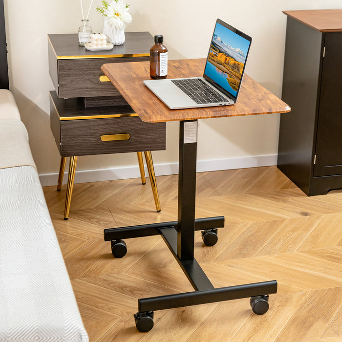 Adjustable Height Desk - Mobile On-Rolling Stand-Up Workstation - Perfect Solution for Individuals Seeking a Flexible Working Environment