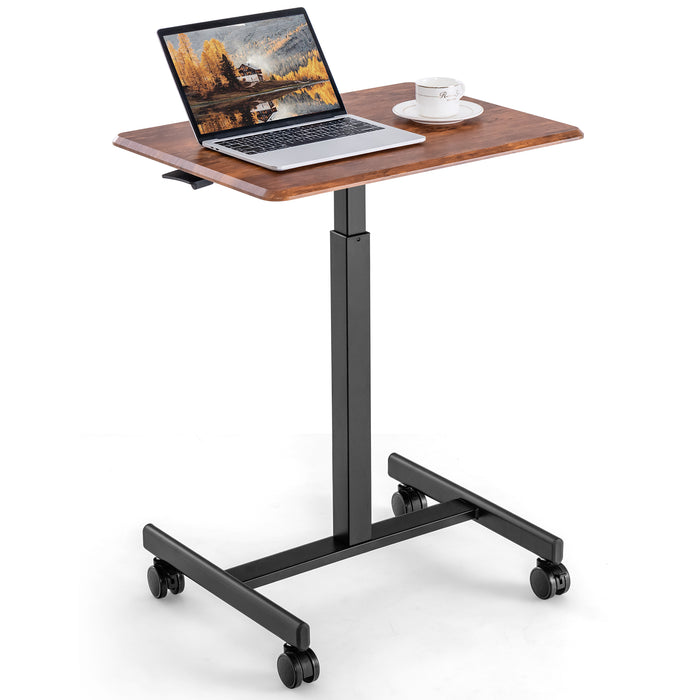 Adjustable Height Desk - Mobile On-Rolling Stand-Up Workstation - Perfect Solution for Individuals Seeking a Flexible Working Environment