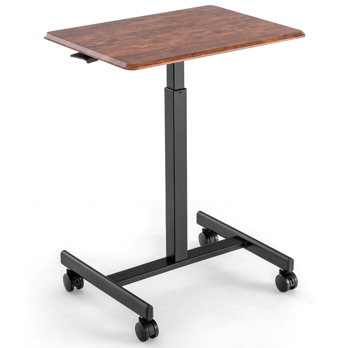 Adjustable Height Desk - Mobile On-Rolling Stand-Up Workstation - Perfect Solution for Individuals Seeking a Flexible Working Environment