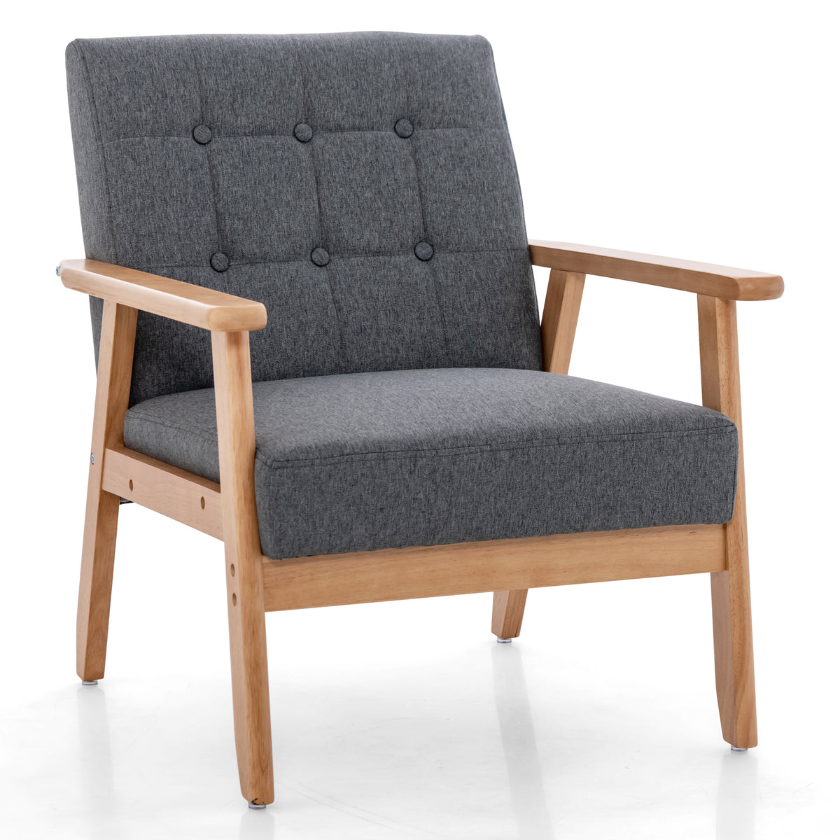 Modern Style Accent Chair - Breathable Linen Cloth Fabric, Mid-Century Design - Ideal for Contemporary Home Decor