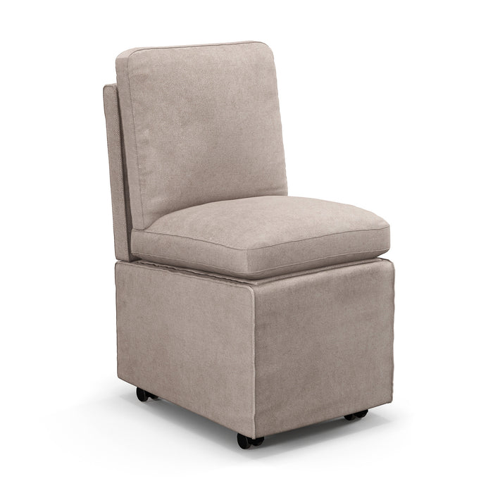Single Sofa Armless Accent Chair with Storage - Modern, Grey Furniture - Ideal for Space-Conscious Home Interiors