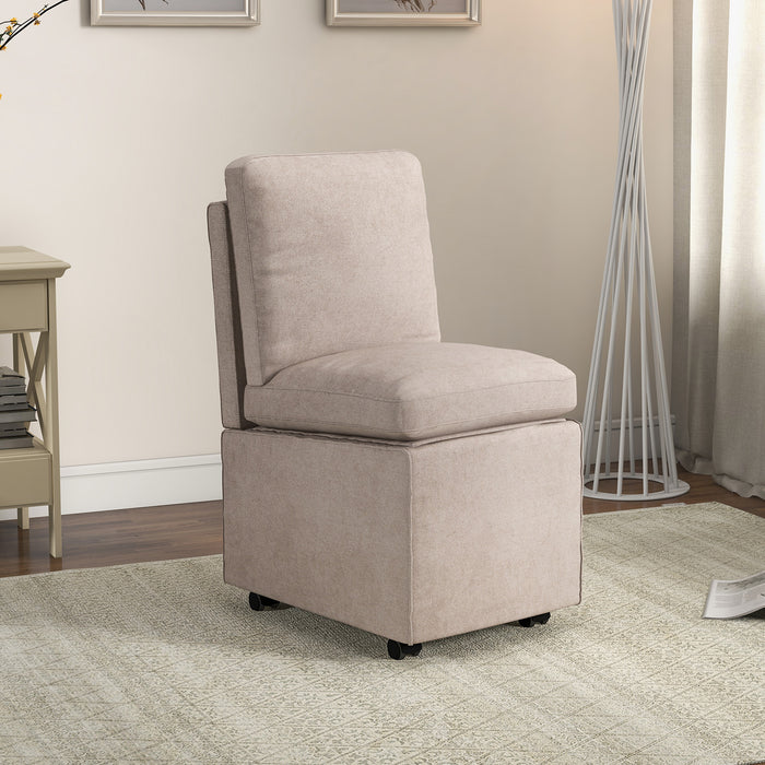 Single Sofa Armless Accent Chair with Storage - Modern, Grey Furniture - Ideal for Space-Conscious Home Interiors