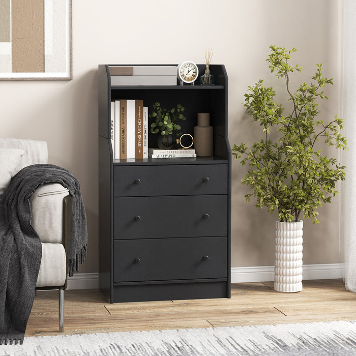 Unknown Brand - Contemporary Dresser featuring Chest of Drawers and Built-In Shelves - Ideal Storage Solution for Bedrooms