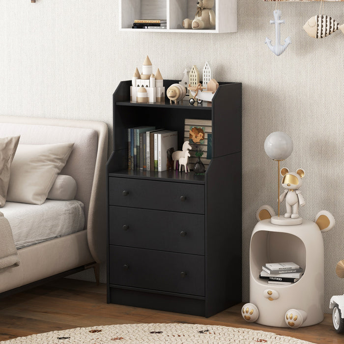 Unknown Brand - Contemporary Dresser featuring Chest of Drawers and Built-In Shelves - Ideal Storage Solution for Bedrooms