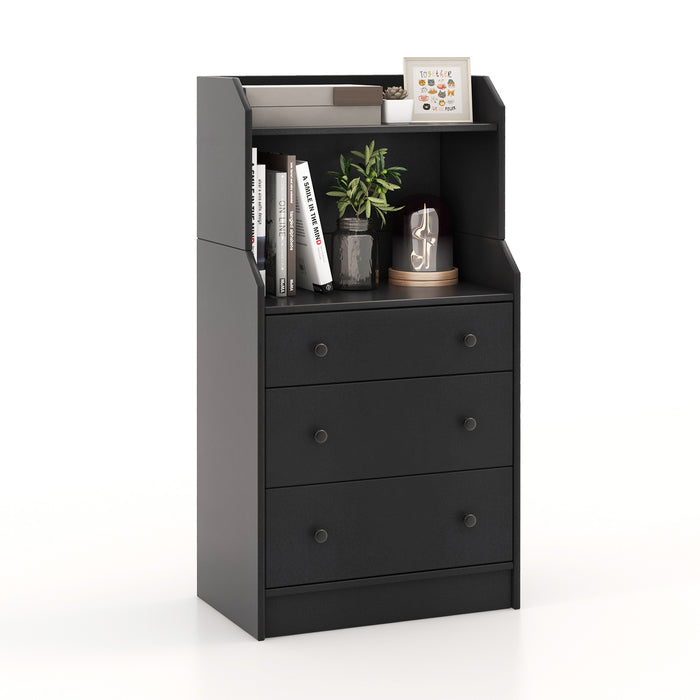Unknown Brand - Contemporary Dresser featuring Chest of Drawers and Built-In Shelves - Ideal Storage Solution for Bedrooms