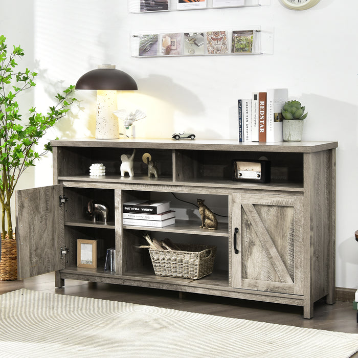 Farmhouse-Style TV Cabinet - Accommodates TVs Up to 65 Inches, Features Barn Doors - Ideal For Creating A Modern Rustic Aesthetic