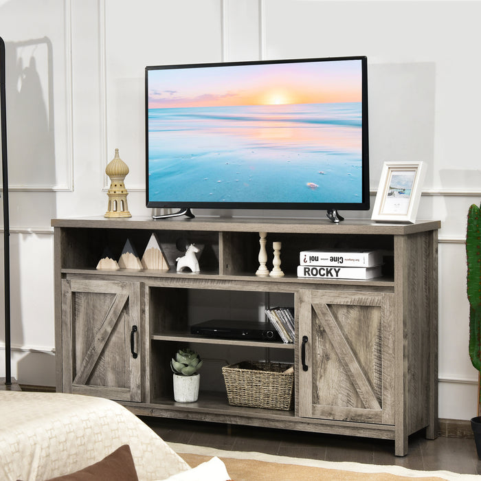 Farmhouse-Style TV Cabinet - Accommodates TVs Up to 65 Inches, Features Barn Doors - Ideal For Creating A Modern Rustic Aesthetic